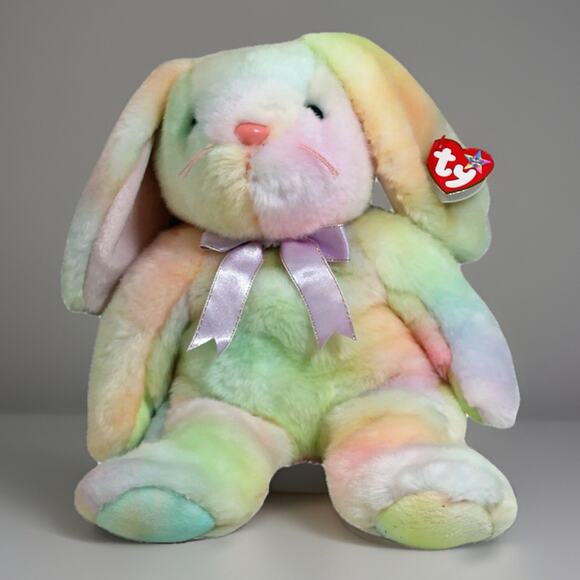 NWT Ty Large Plush Beanie Buddy - Hippie the Bunny 14" - Picture 1 of 3